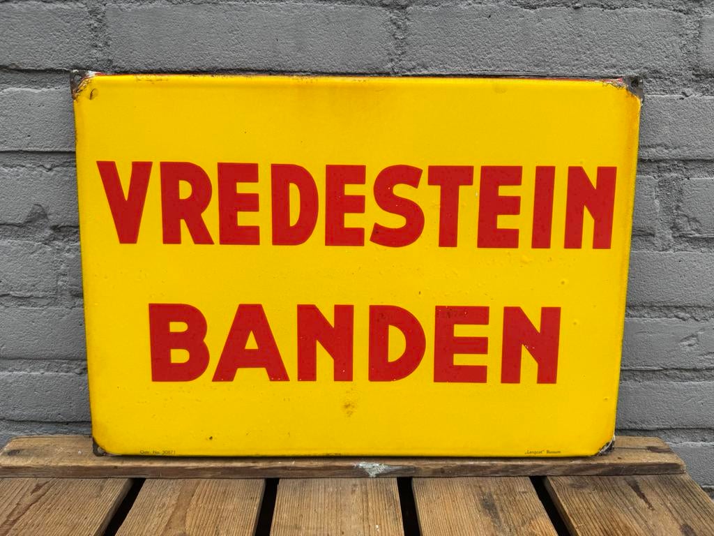 Panneau d'affichage émaillé Vredestein Banden, Enlèvement ou Envoi