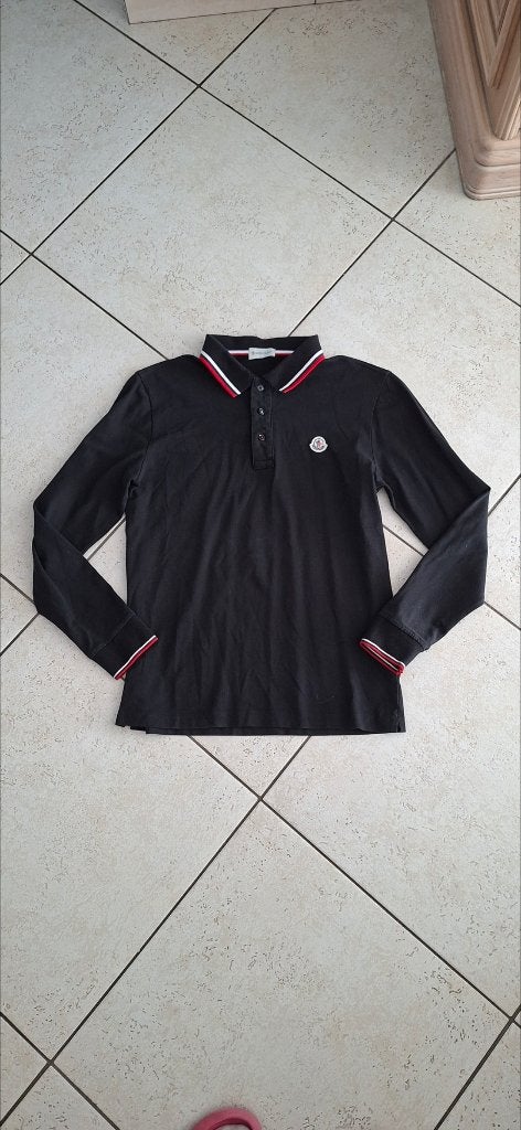 Moncler TM: zwarte polo, Ophalen, Zo goed als nieuw, Maat 48/50 (M), Zwart