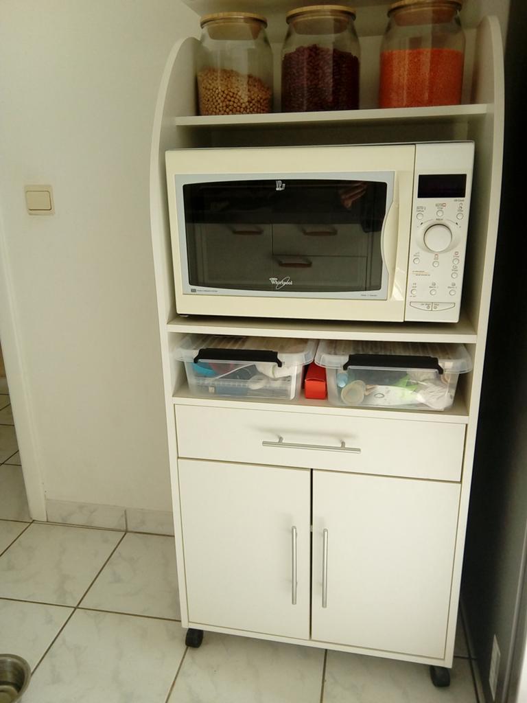 Meuble Micro-ondes, Huis en Inrichting, Keuken | Keukenelementen, Ophalen, Zo goed als nieuw, Wit