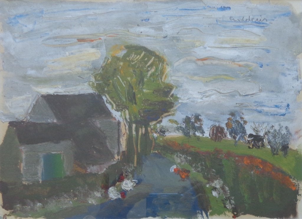 JACK GODDERIS / KIPPEN BIJ HUIS / OLIEVERF / 43x53cm / KADER, Enlèvement ou Envoi