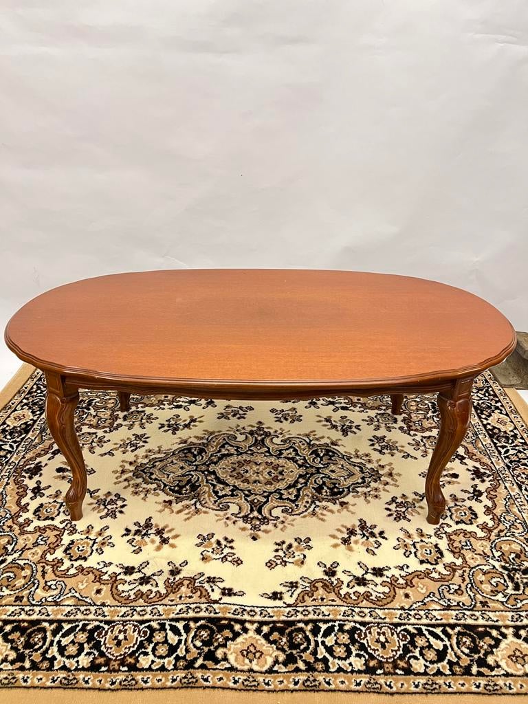 Table basse ovale vintage en bois, 100 à 150 cm, Moins de 50 cm, Comme neuf, Enlèvement