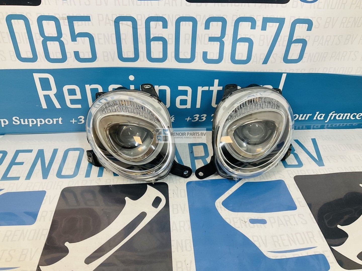 Koplamp Set Fiat 500 Rechts + Links Led  52129441 \\ 5212944, -, Utilisé, -, Enlèvement ou Envoi