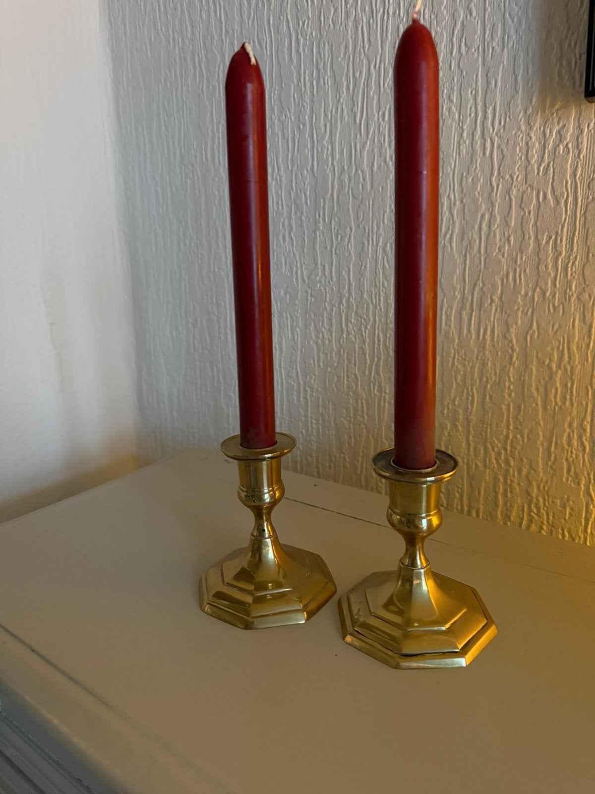 Oude koperen kandelaars , 2 stuks, Ophalen