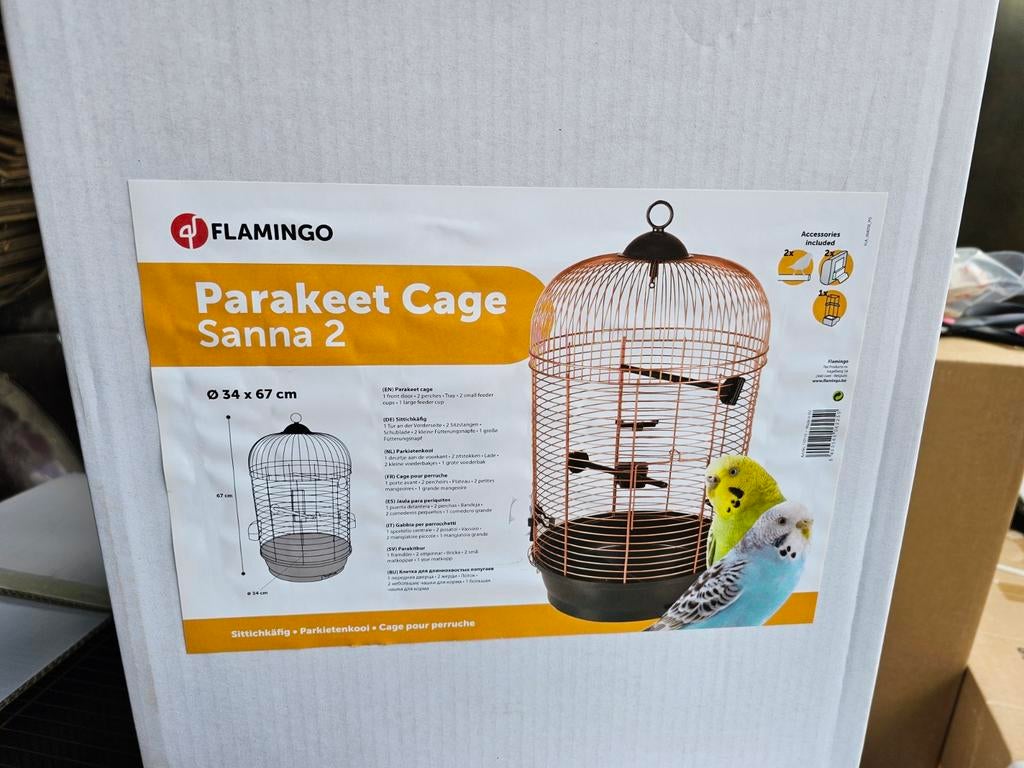 NEW - Cage à perruches Sanne pour 2 personnes, cuivre, noir, Animaux & Accessoires, Oiseaux | Cages & Volières, Enlèvement