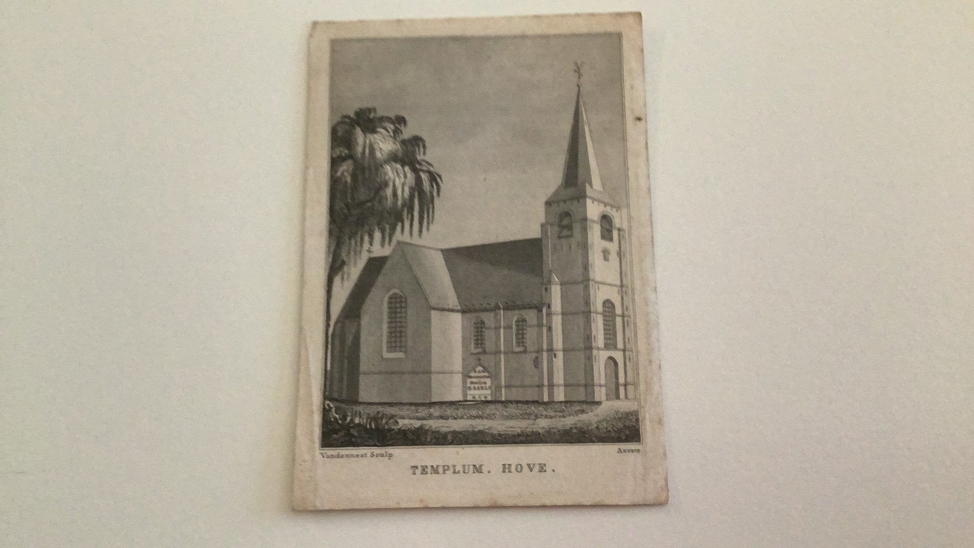 Prentje Litho vandennest Hove 1861, Verzamelen, Bidprentjes en Rouwkaarten, Ophalen of Verzenden
