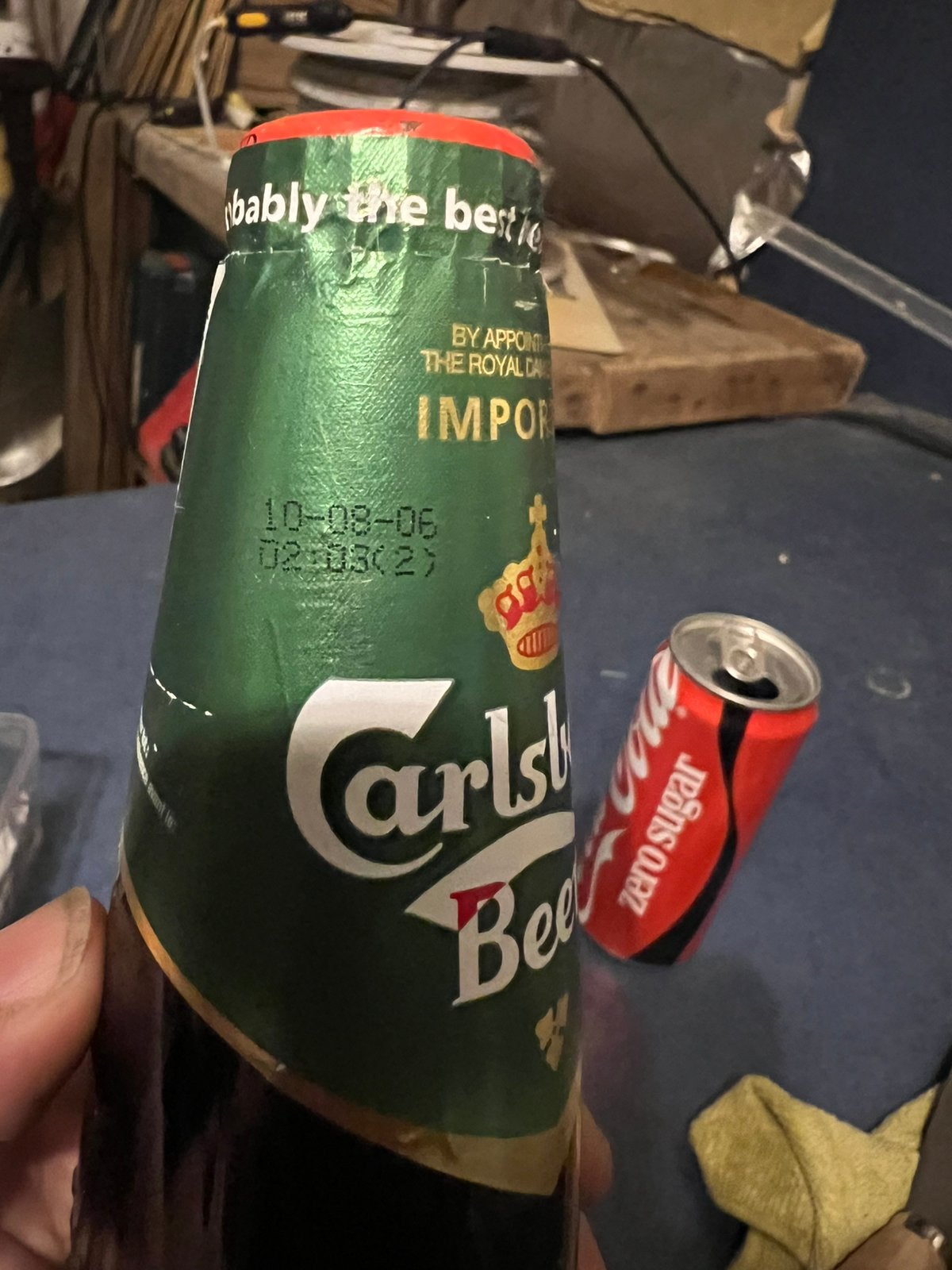 Carlsberg fles met foute kroonkurk Cristal, Verzamelen, Ophalen of Verzenden, Zo goed als nieuw