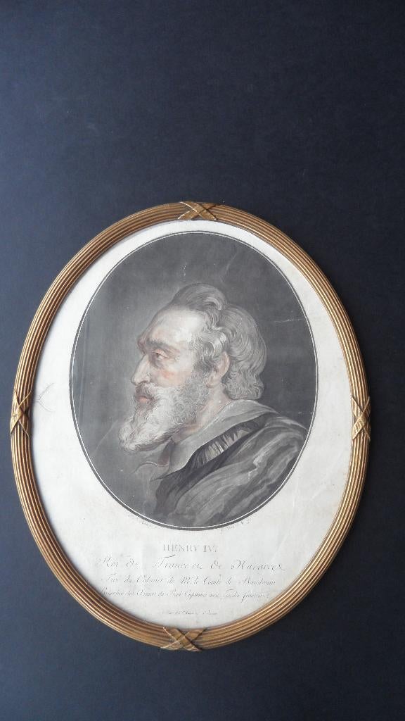 Aquatint uit 1777 met Henri IV, Ophalen of Verzenden, Portret