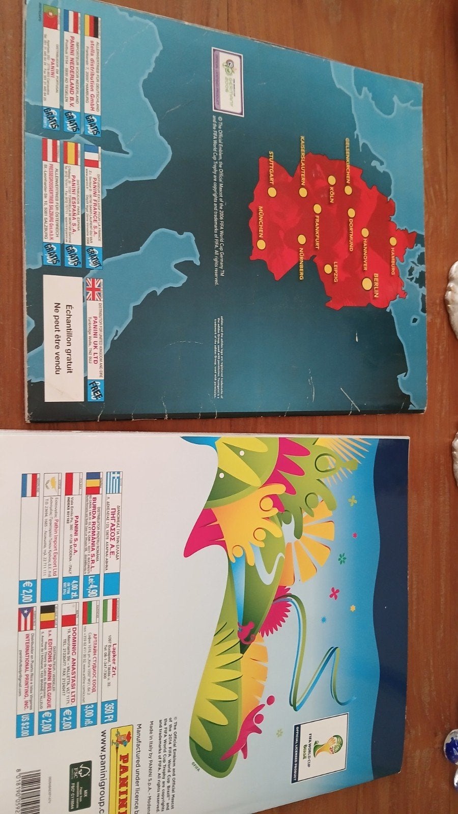 panini 2 album incomplet brasil 2014 germany 2006, Enlèvement ou Envoi, Utilisé, Plusieurs autocollants