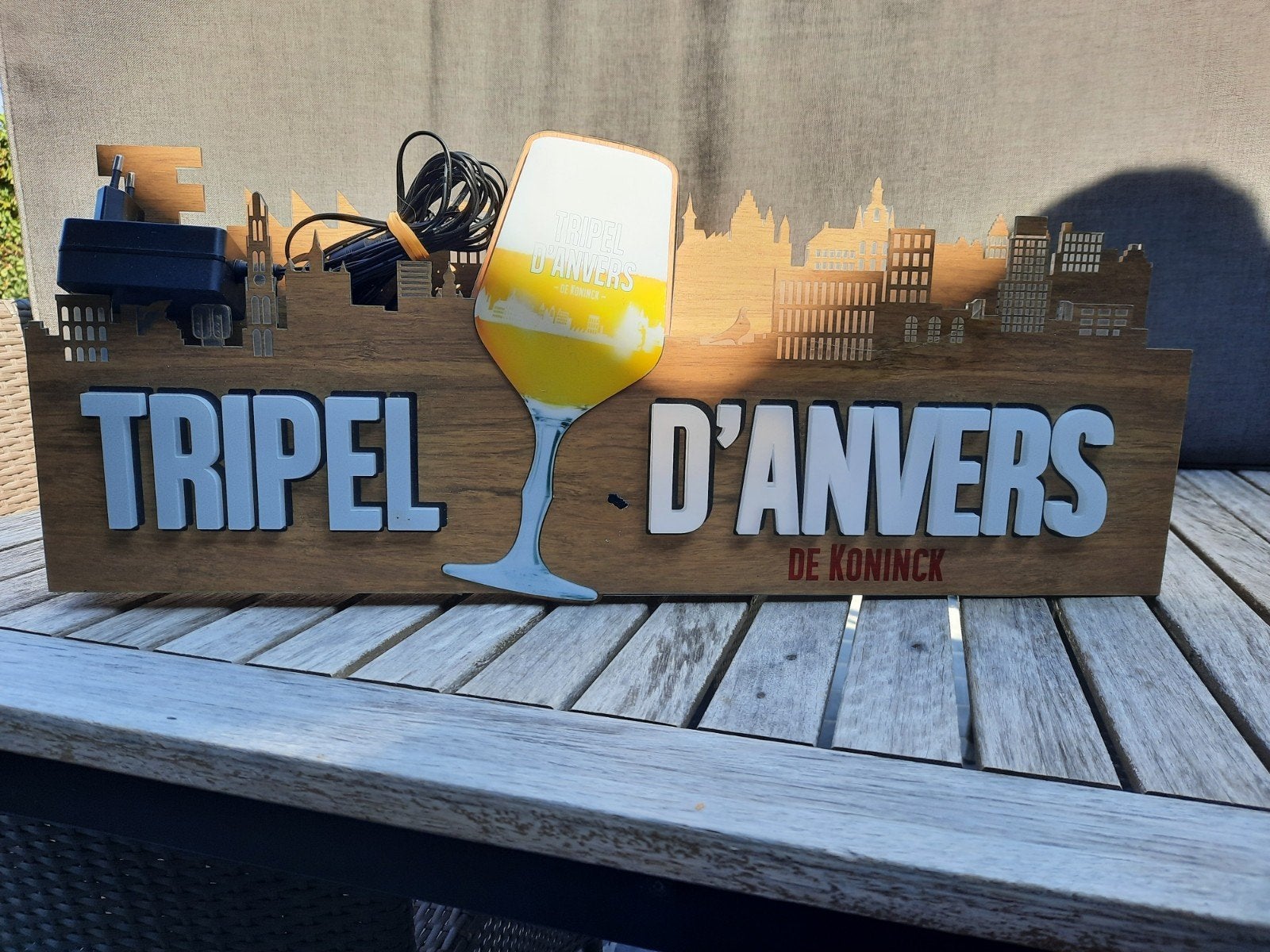 bier/lichtreclame (led) brouwerij Dekoninck, Enlèvement, Utilisé, Panneau, Plaque ou Plaquette publicitaire, De Koninck
