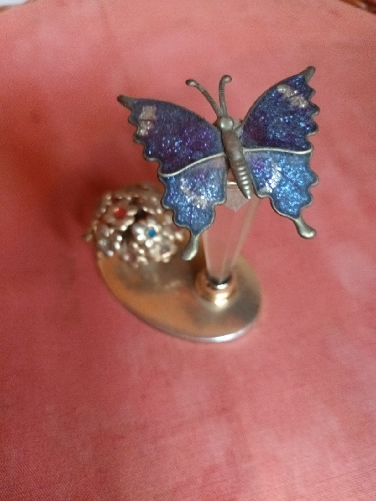 Mooi beeldje van een vlinder, Brocante, Bleu, Utilisé, Plastique