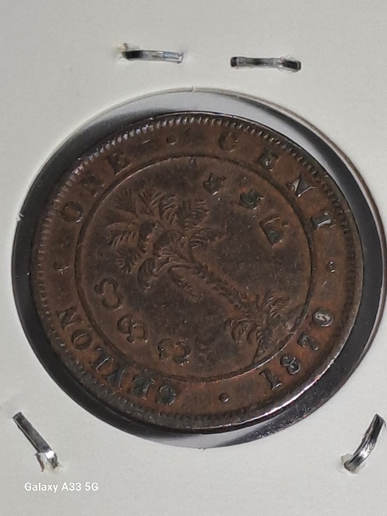 Ceylan Victoria,1Cent 1870 .Rotation du revers +-10 heures, Enlèvement ou Envoi, Monnaie en vrac