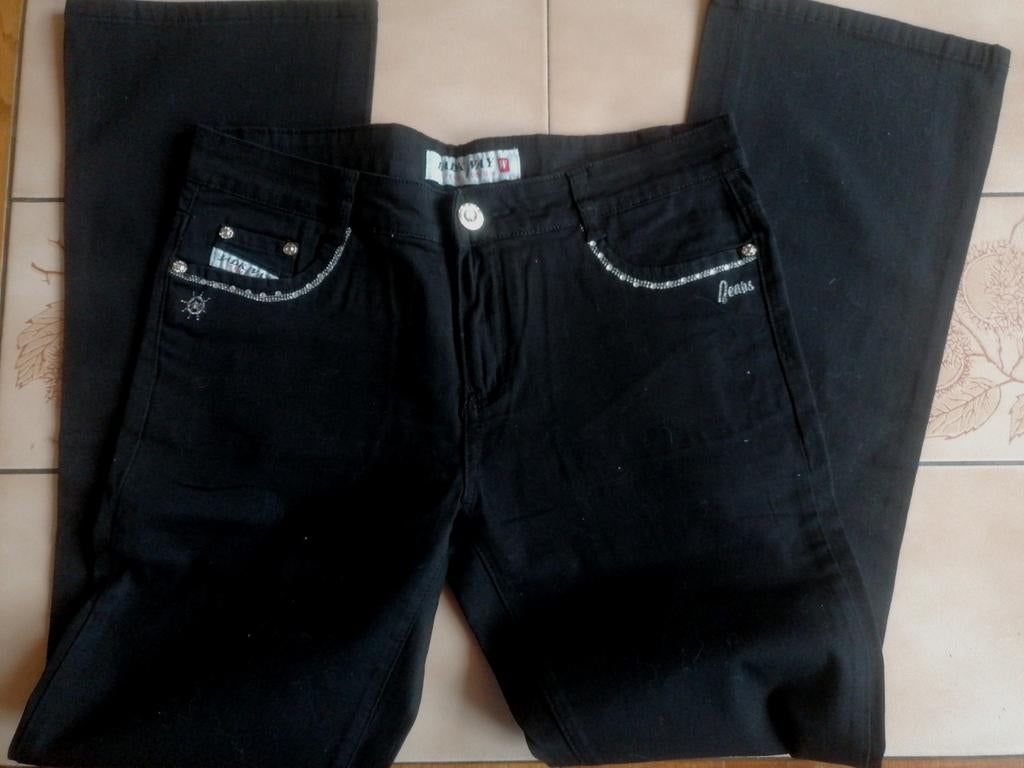 Zwarte jeans nieuw mt 42, Ophalen of Verzenden, Zwart