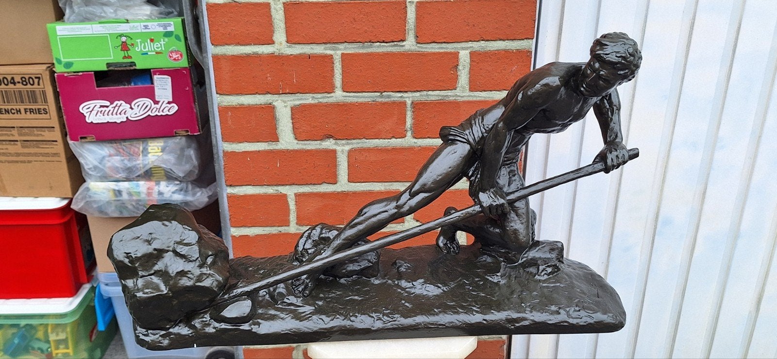 Fantastisch groot beeld gesigneerd Cypriani, Antiek en Kunst, Ophalen