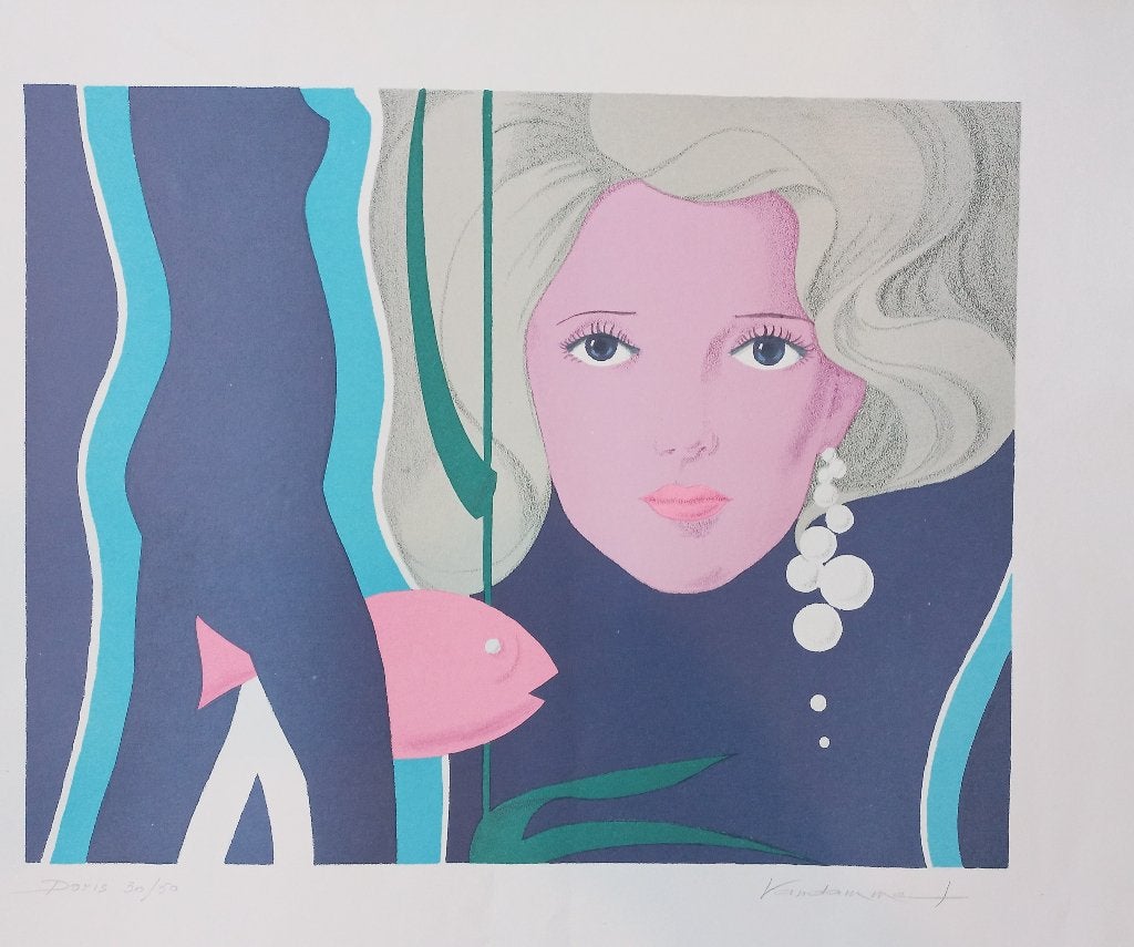 Vandamme Doris leuke popart litho gesigneerd 50 exemplaren, Gesigneerd, Ophalen of Verzenden