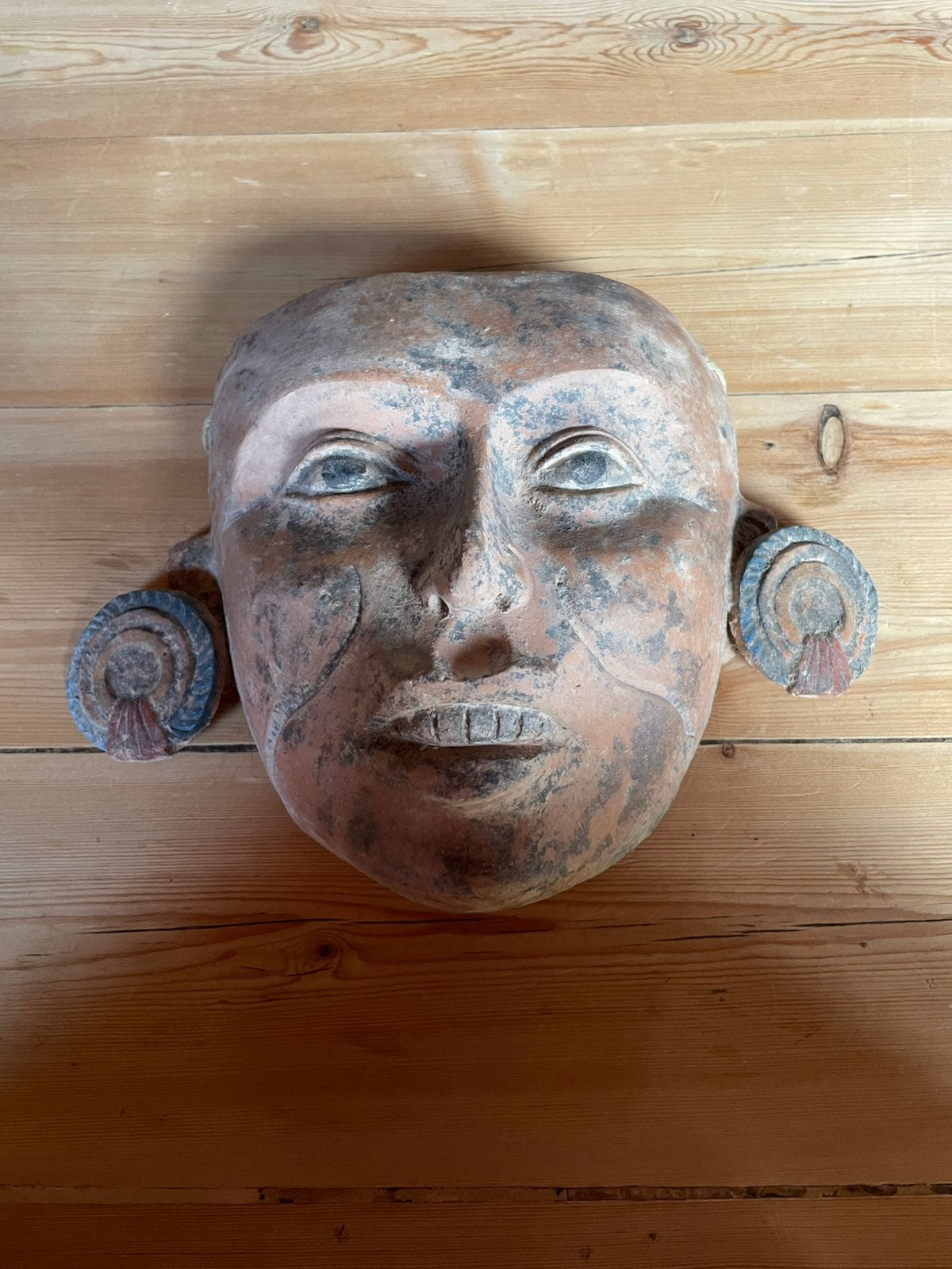 Terracotta reproductie van een Maya-masker (Mexico), Antiquités & Art, Art | Art non-occidental, Mexique, Enlèvement, Masque