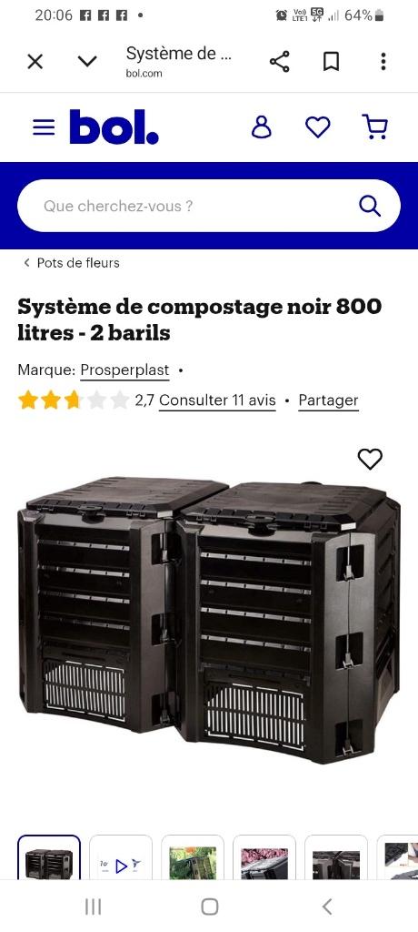 Double bac à compost, Synthétique, Enlèvement, Utilisé, 100 cm ou plus