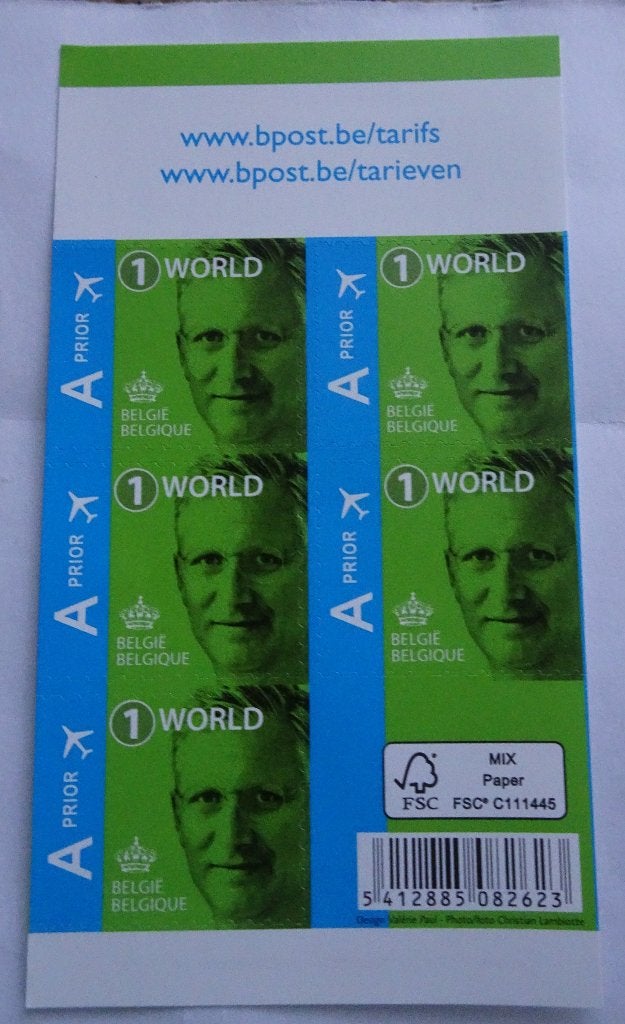 Vijftig  1 WORLD postzegels  (10 blaadjes van 5 zegels), Postzegels en Munten, Verzenden, Postfris, Europa