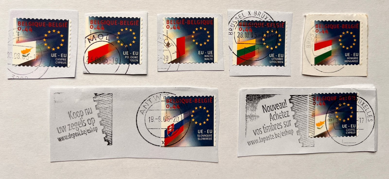 België postzegelset EU-uitbreiding 2004 - gestempeld, Ophalen, Gestempeld, Europa