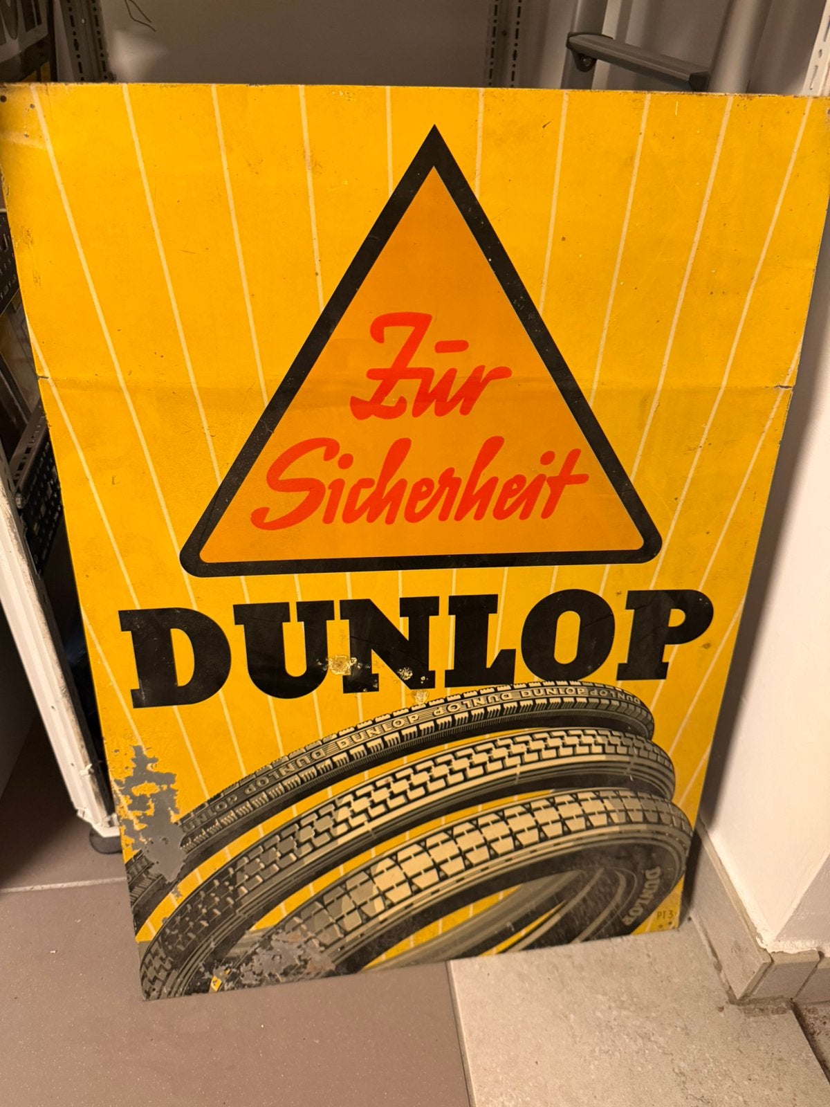 Anciennes Plaque originale en tôle dunlop, Enlèvement, Comme neuf