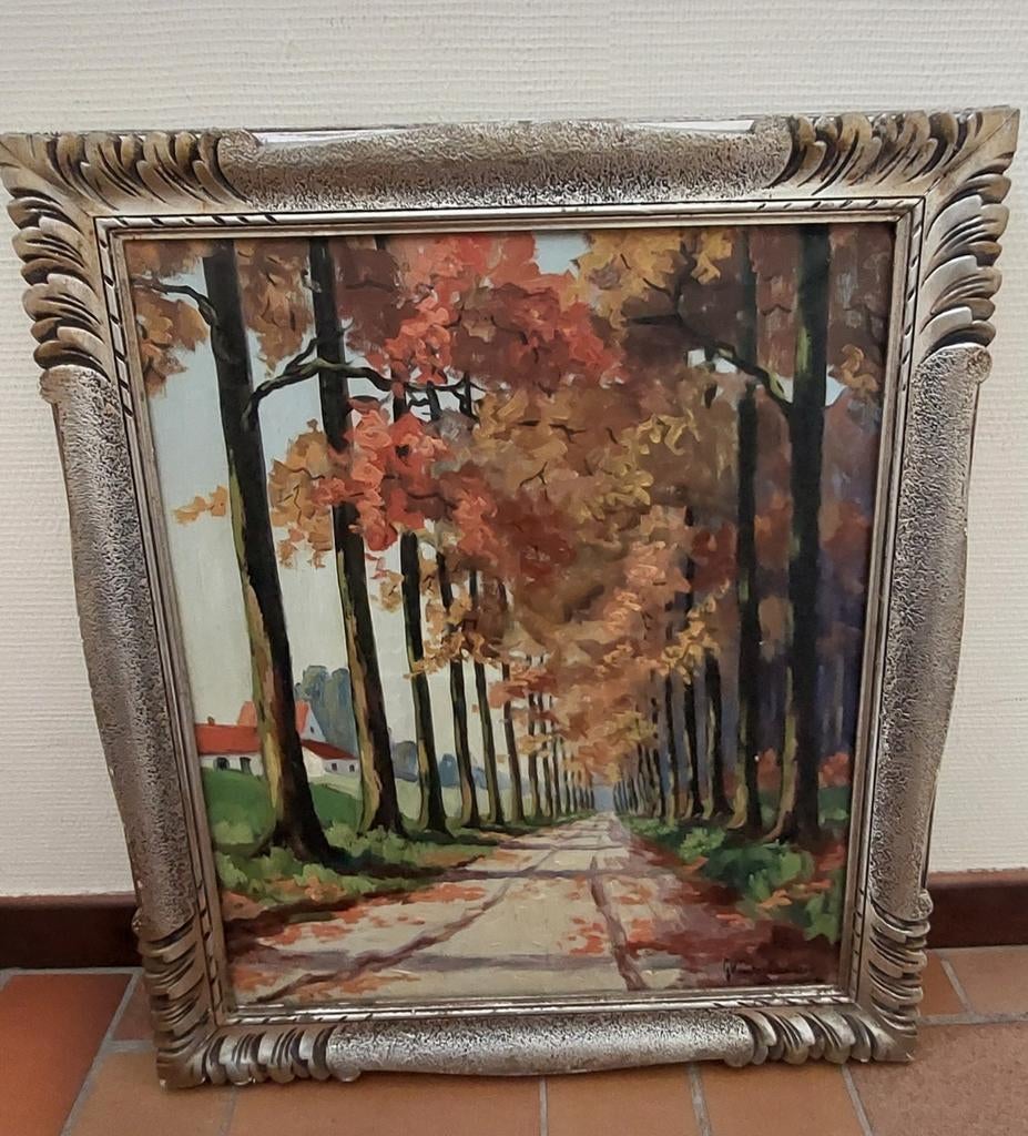 Peinture chemin arbre G. Vandercusanaer ???, Antiquités & Art, Art | Peinture | Classique, Enlèvement