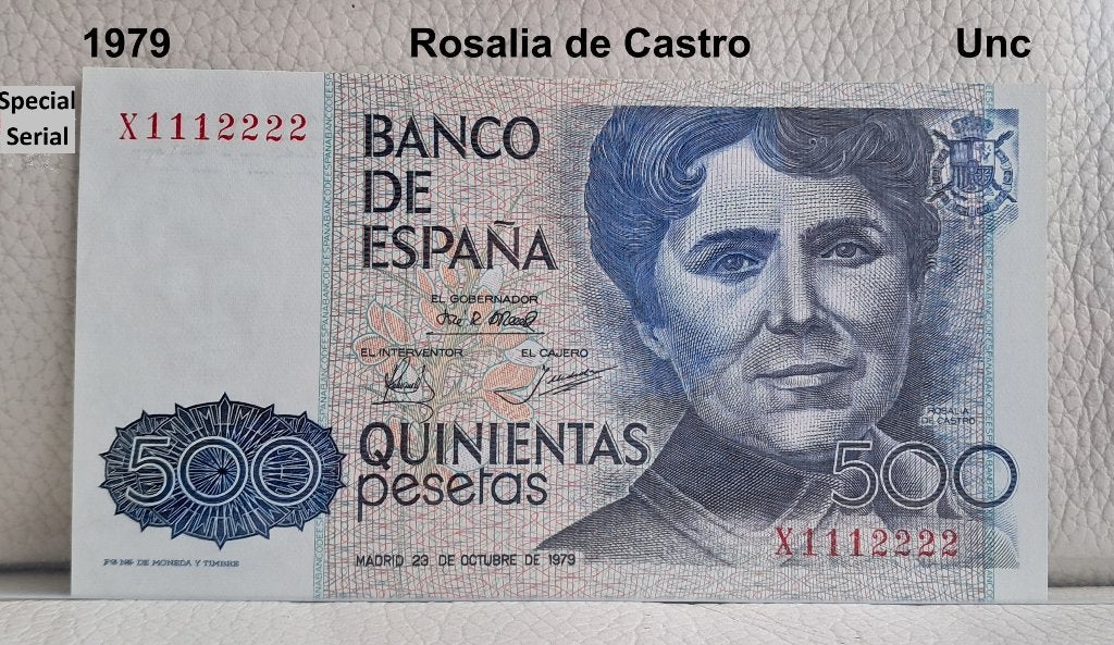 Spanje 500 Pesetas - Unc - Special serial !, Postzegels en Munten, Ophalen of Verzenden, Overige landen, Los biljet