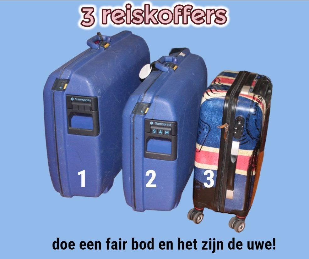 3 REISKOFFERS, Handtassen en Accessoires, Koffers, Ophalen, Gebruikt, Hard kunststof, Slot