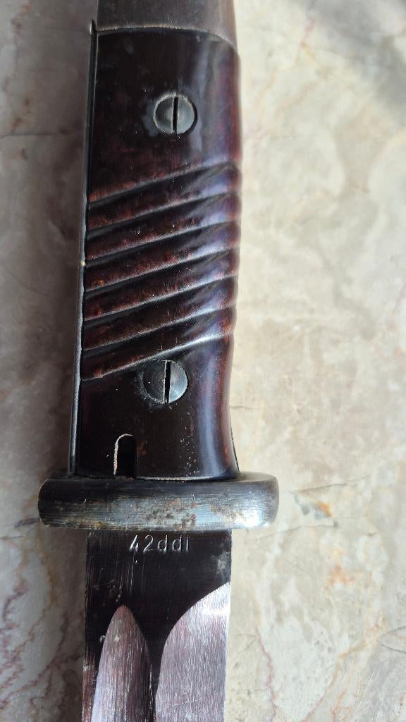 Wehrmacht/SS K98 bayonet by ddl 1942 nummergelijk, Verzamelen, Militaria | Tweede Wereldoorlog, Ophalen of Verzenden