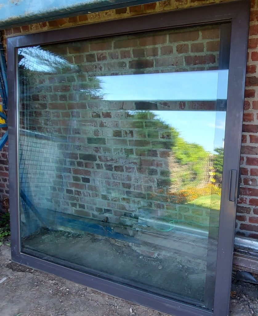 2 schuiframen met dubbel glas, Doe-het-zelf en Bouw, Ophalen, Gebruikt, Aluminium, Overige typen