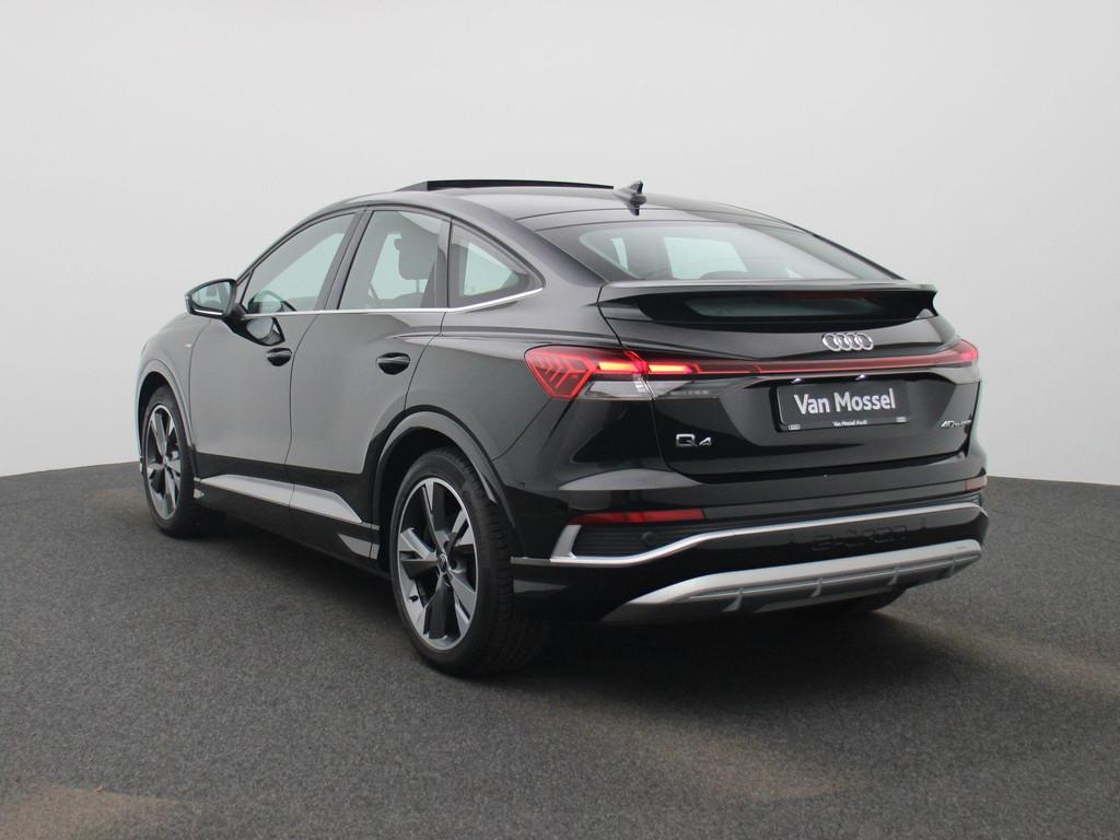 Audi Q4 Sportback e-tron 40 S Line PANO | LEDER | LED | CAME, Auto's, Gebruikt, Zwart, 82 kWh, Zwart