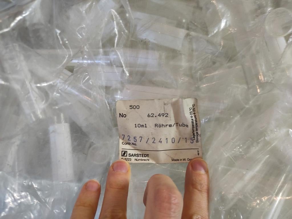 1400 Sarstedt 10 ml buisjes (No 62.492 Neutral Tube) – labo, Ophalen of Verzenden