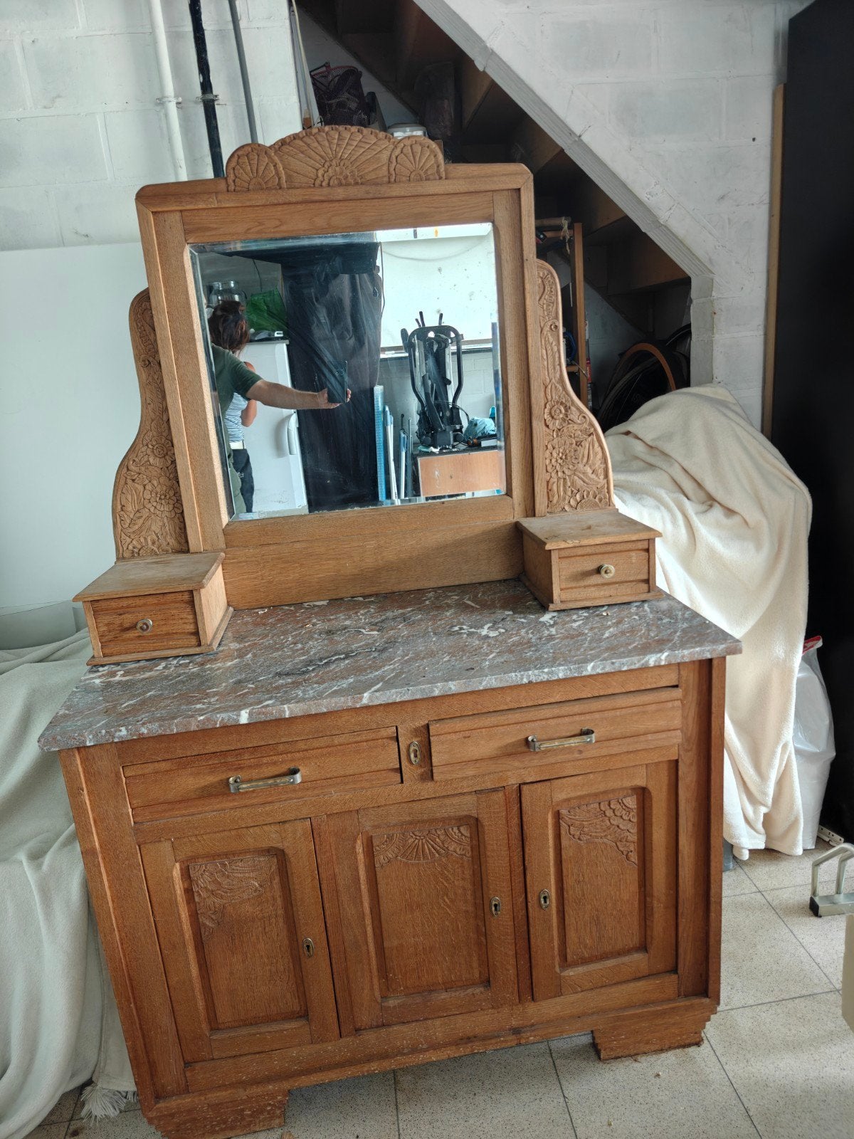 commode - antieke kaptafel met spiegel, Ophalen
