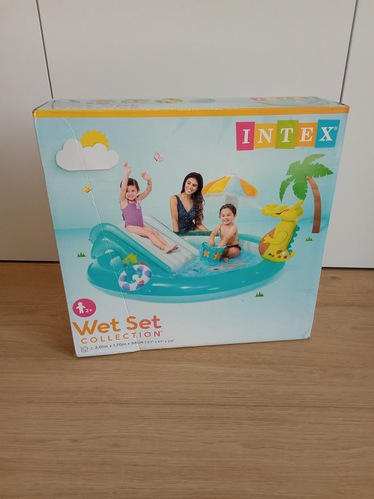Intex kinderzwembad met glijbaan en krokodil - splinternieuw, Tuin en Terras, Ophalen