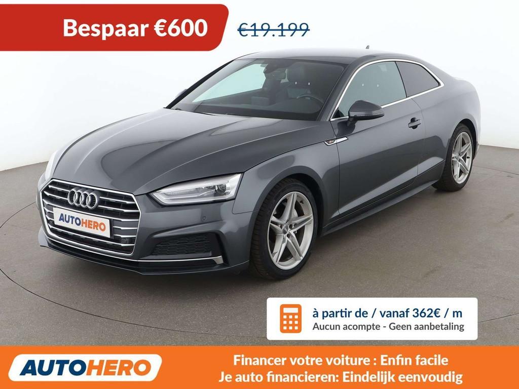 Audi A5 2.0 TDI quattro Sport (bj 2016, automaat), Auto's, Audi, Automaat, Gebruikt, Zwart, Leder