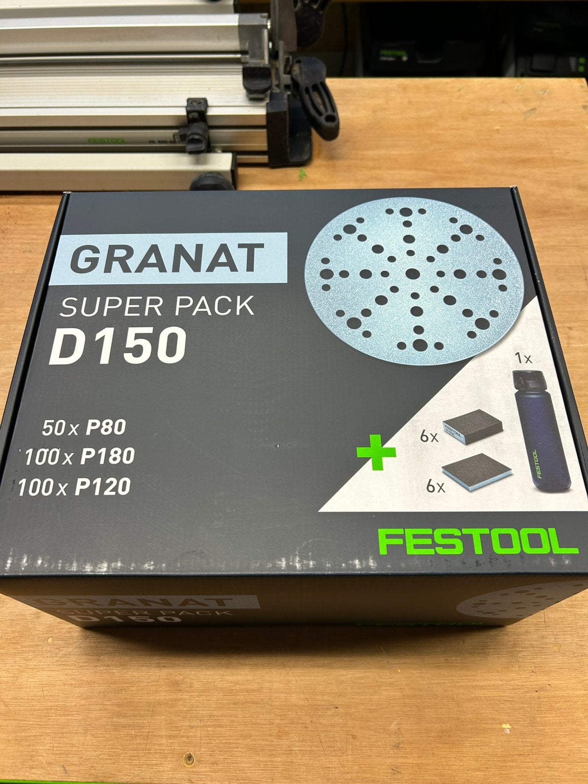 Festool granat superpack, Doe-het-zelf en Bouw, Ophalen, Nieuw, Excentrische schuurmachine