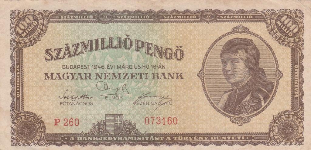 100 SZAZMILLIO PENGO BUDAPEST 1946, Postzegels en Munten, Ophalen, Hongarije, Los biljet