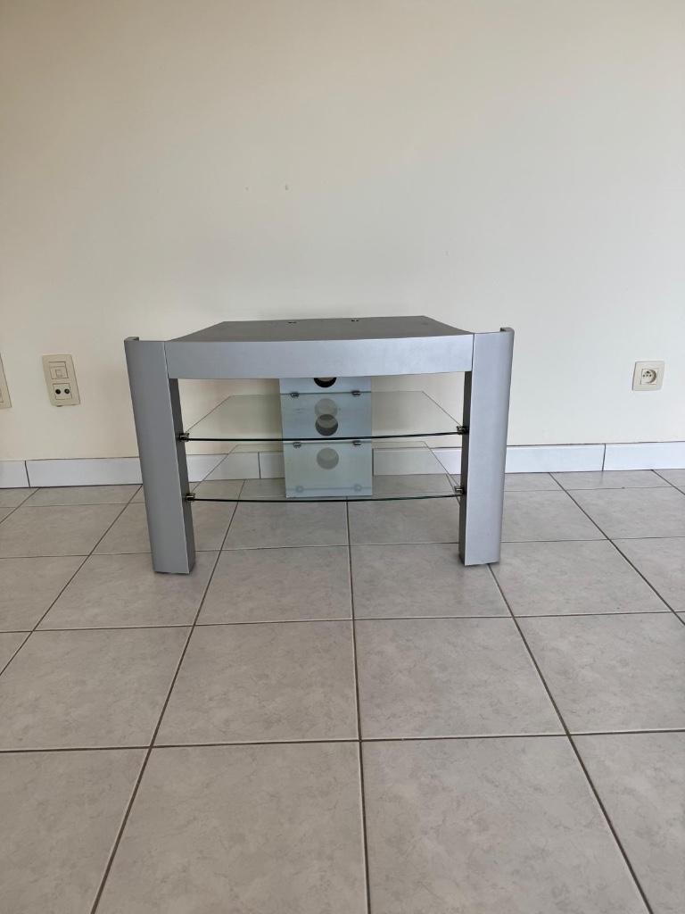 TV meubel uit glas, Ophalen, 50 tot 100 cm, Zo goed als nieuw, Minder dan 100 cm