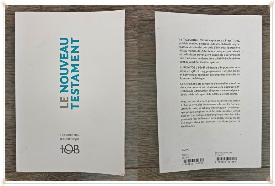LE NOUVEAU TESTAMENT – TRADUCTION OECUMENIQUE DE LA BIBLE, Bibli'O, Christianisme | Catholique, Enlèvement ou Envoi, Comme neuf
