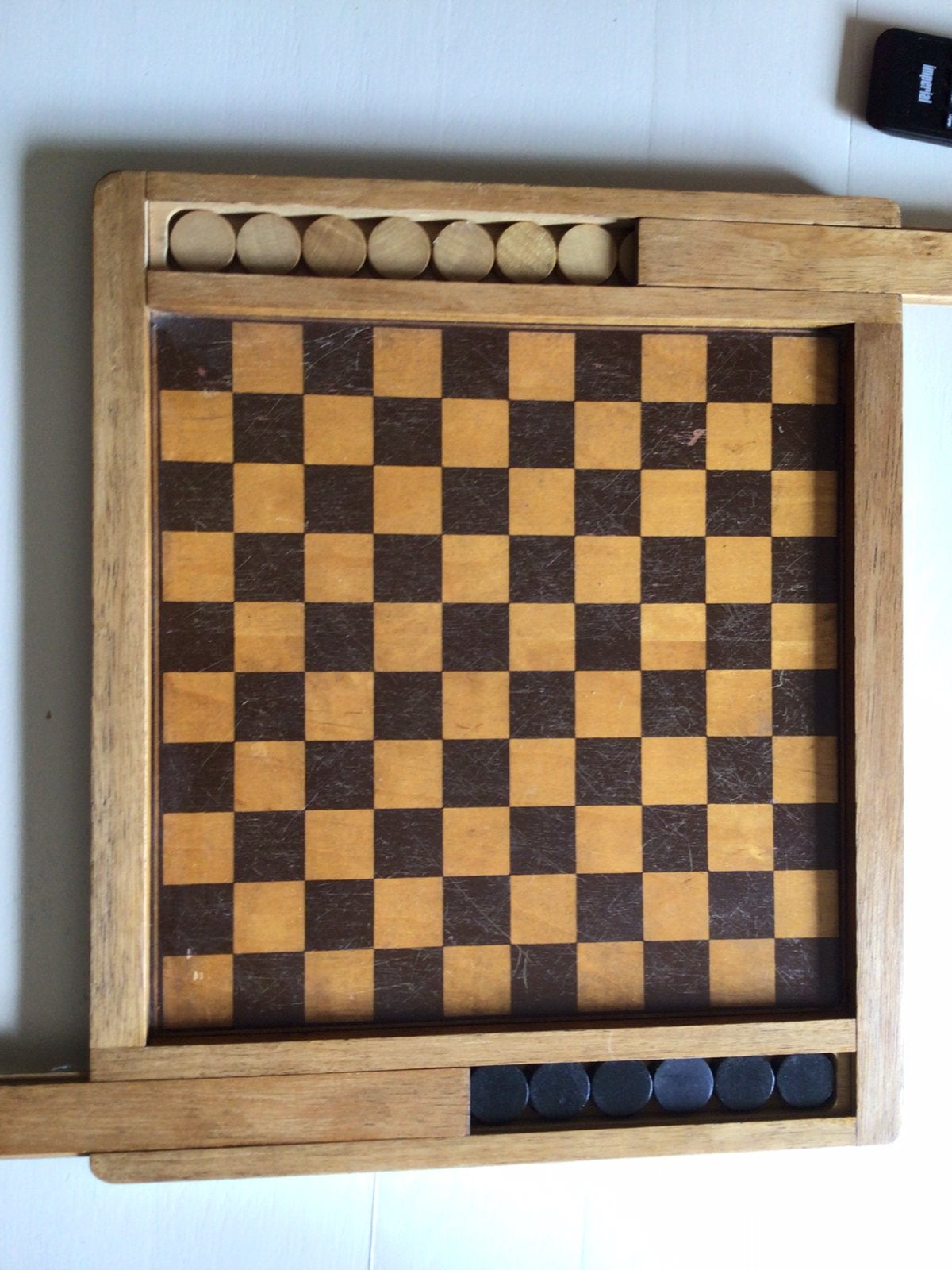 Houten dam/schaakbord, Antiek en Kunst, Ophalen of Verzenden