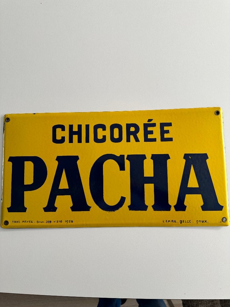 Emaille bord CHICOREE PACHA uit 1928, Ophalen of Verzenden