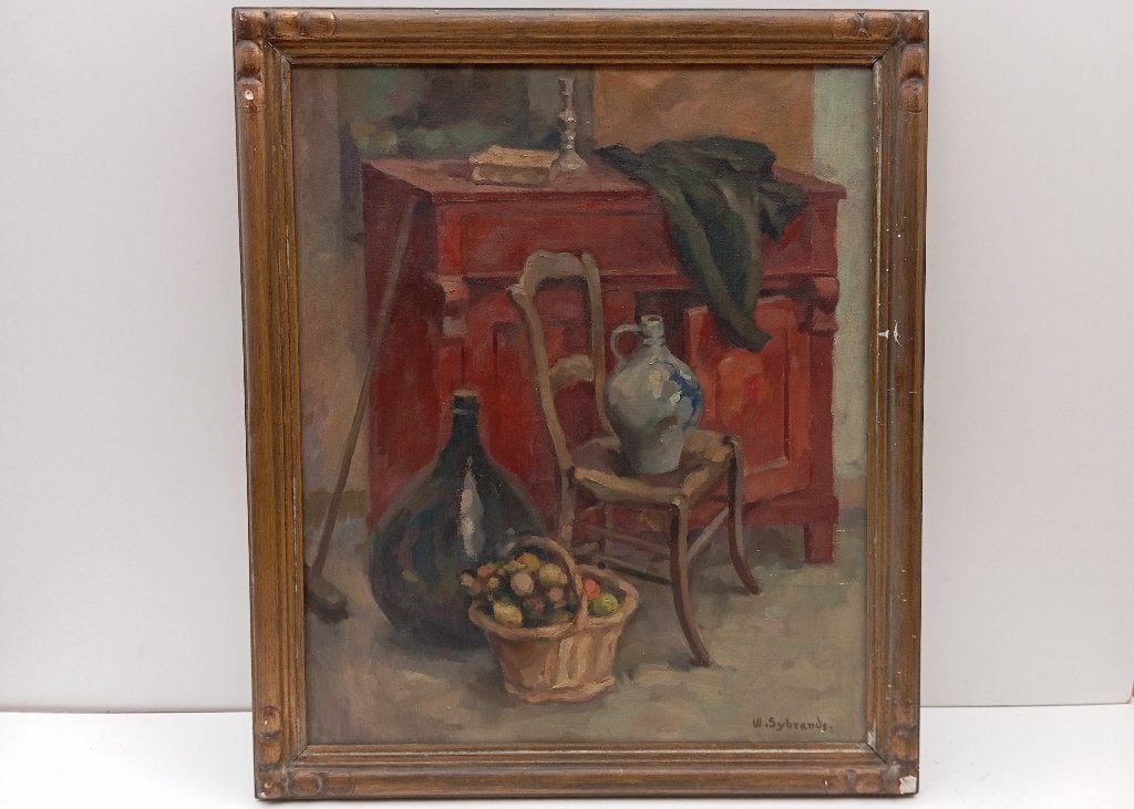 SCHILDERIJ WILFRIED SYBRANDS (1912-1991), Doek, Stilleven, Ophalen of Verzenden, Olieverf