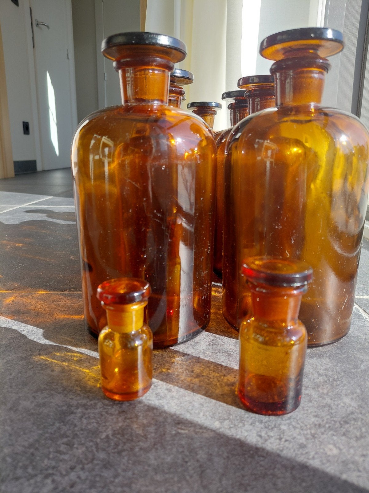 Apothekersflessen, Verre, Enlèvement, Comme neuf, Avec décoration incluse