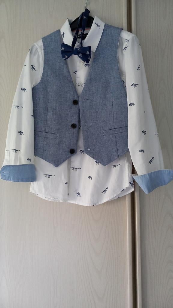 Feesthemdje met bolero en strik, Kinderen en Baby's, Kinderkleding | Maat 128, Ophalen, C&A, Overhemd of Blouse, Zo goed als nieuw