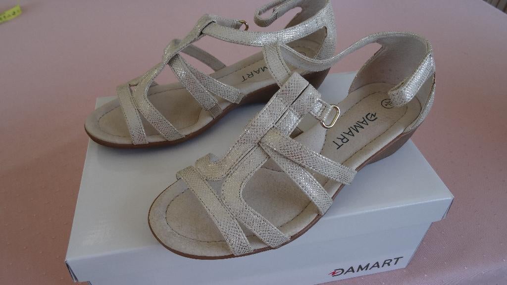 SANDALES (SALOMÉ) DAMART POINTURE 37, Enlèvement ou Envoi, Beige, Comme neuf, Damart