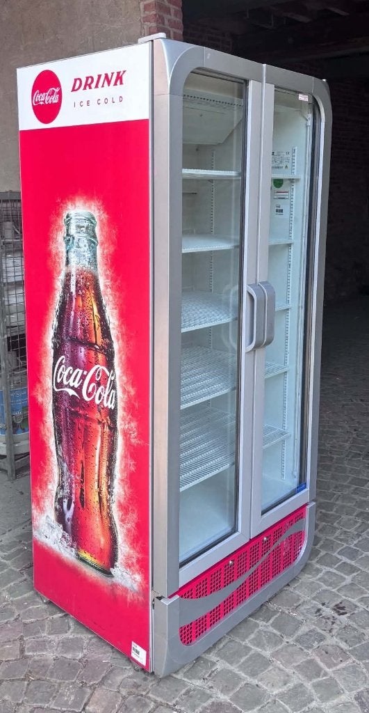 Réfrigérateur Coca-Cola avec portes vitrées doubles, Electroménager, 160 cm ou plus, Sans bac à congélation, Enlèvement, Utilisé