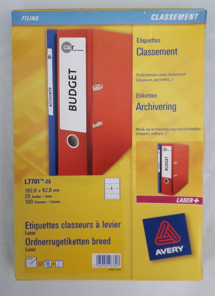 Etiketten voor Archiefdozen en Klasseermappen, Ophalen of Verzenden, Nieuw