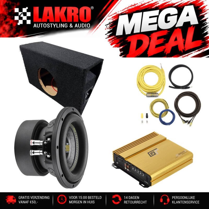 8 inch Pack 8 - LAKRO - subwooferpakket - 500 watt RMS