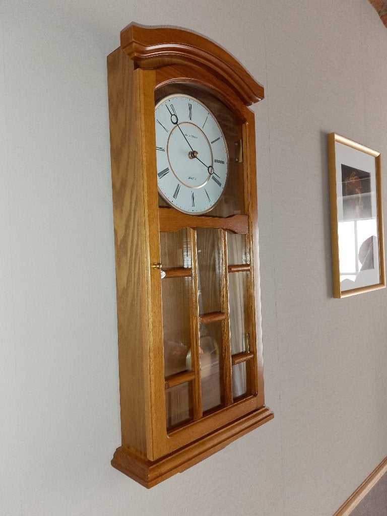 Horloge / Pendule en bois avec balancier., Enlèvement ou Envoi, Neuf, Analogique, Horloge murale