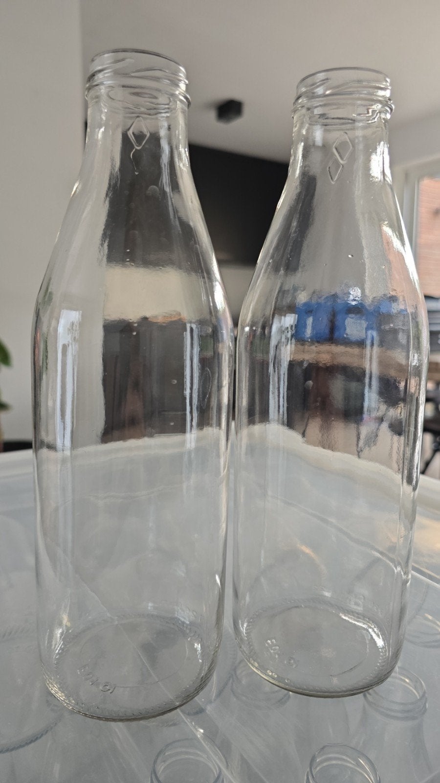 glazen flessen 1 liter, Glas, Ophalen of Verzenden, Nieuw, Met deksel