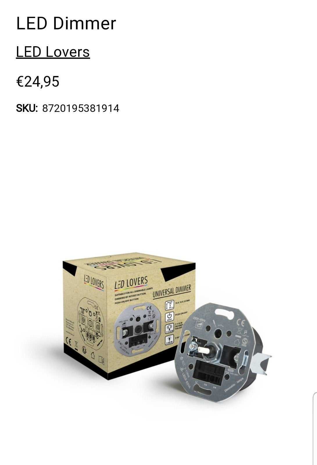 Dimmer universal LED lovers, Ophalen of Verzenden, Nieuw, Dimmer