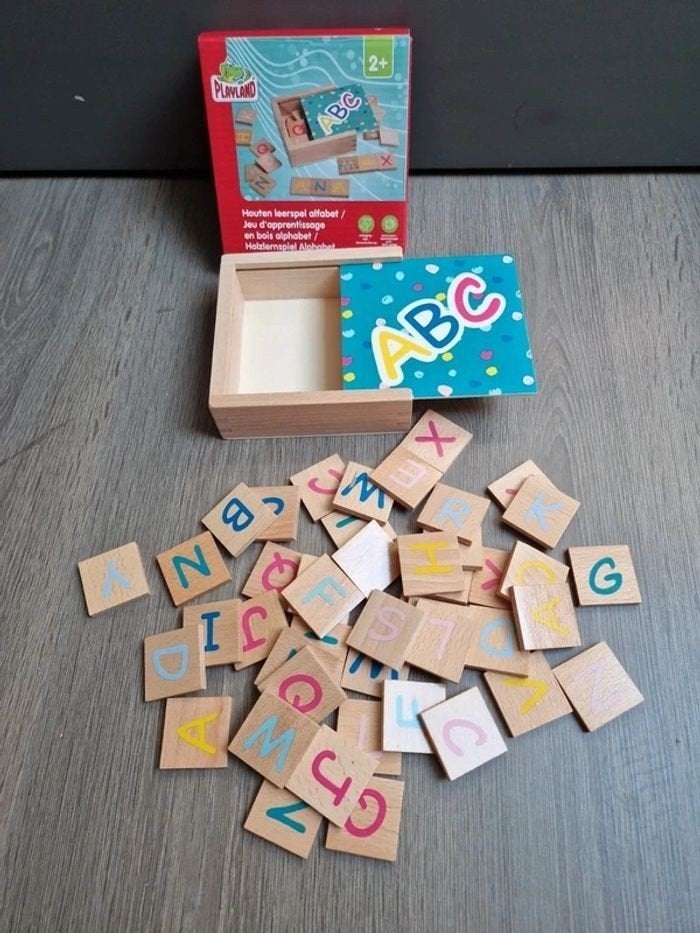 Jeu d'apprentissage en bois alphabet, Envoi, Comme neuf, Autres types